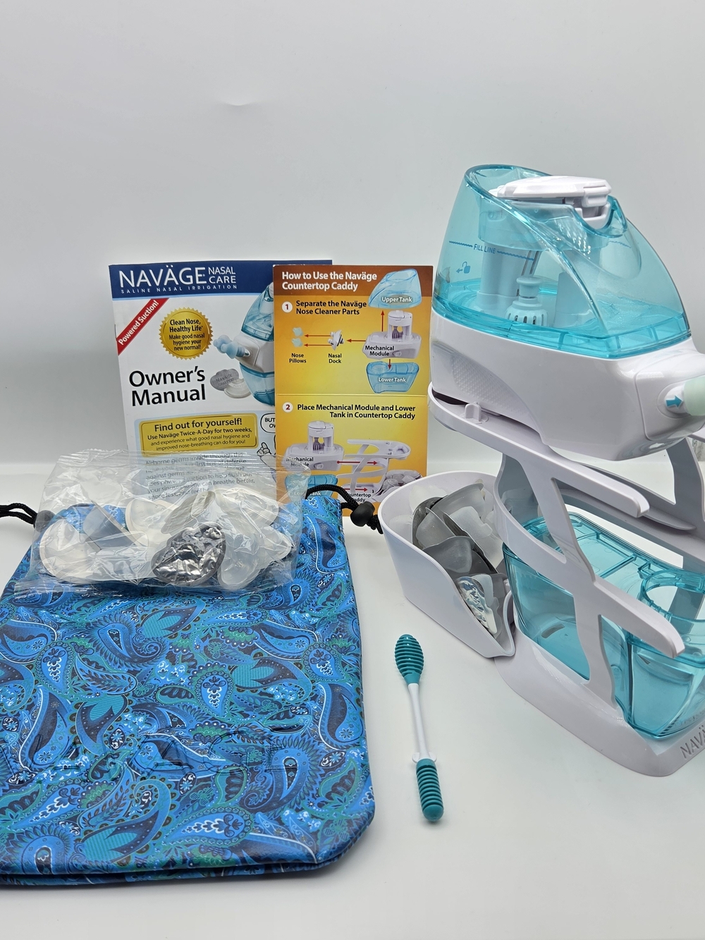 Navage Nasal Irrigation System Bundle With Caddy And Salt Pods Great Condition